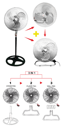 Advanced Star Stand Fan 3 in 1 55W  48cm Oscillating