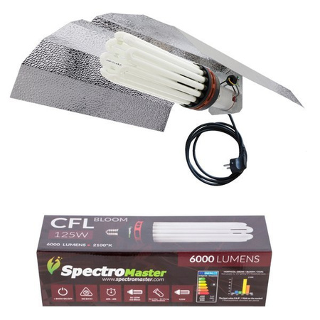 Energiesparlampe Set Spectromaster  125W Blüte mit CFL-Reflektor