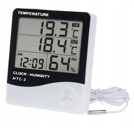 Cyfrowy Hygrometer / Termometer z czujnikiem temperatury HTC2
